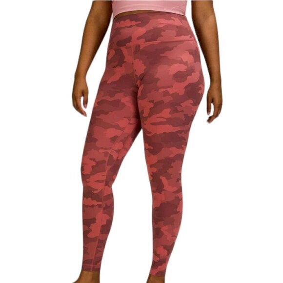 Lululemon 2021 Align High-Rise Pant 28" Camo Print Yoga Leggings Pink 12 - Picture 1 of 7